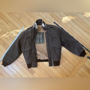 Men’s VTG Mirage Brown Leather Pilot Bomber Flight Jacket XSmall to Small